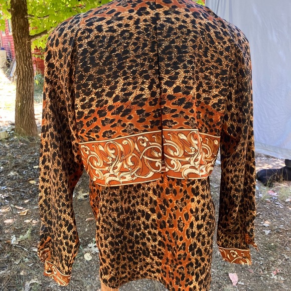 80’s-90’s western women’s blouse Casual Corner Animal Print small - Picture 6 of 11